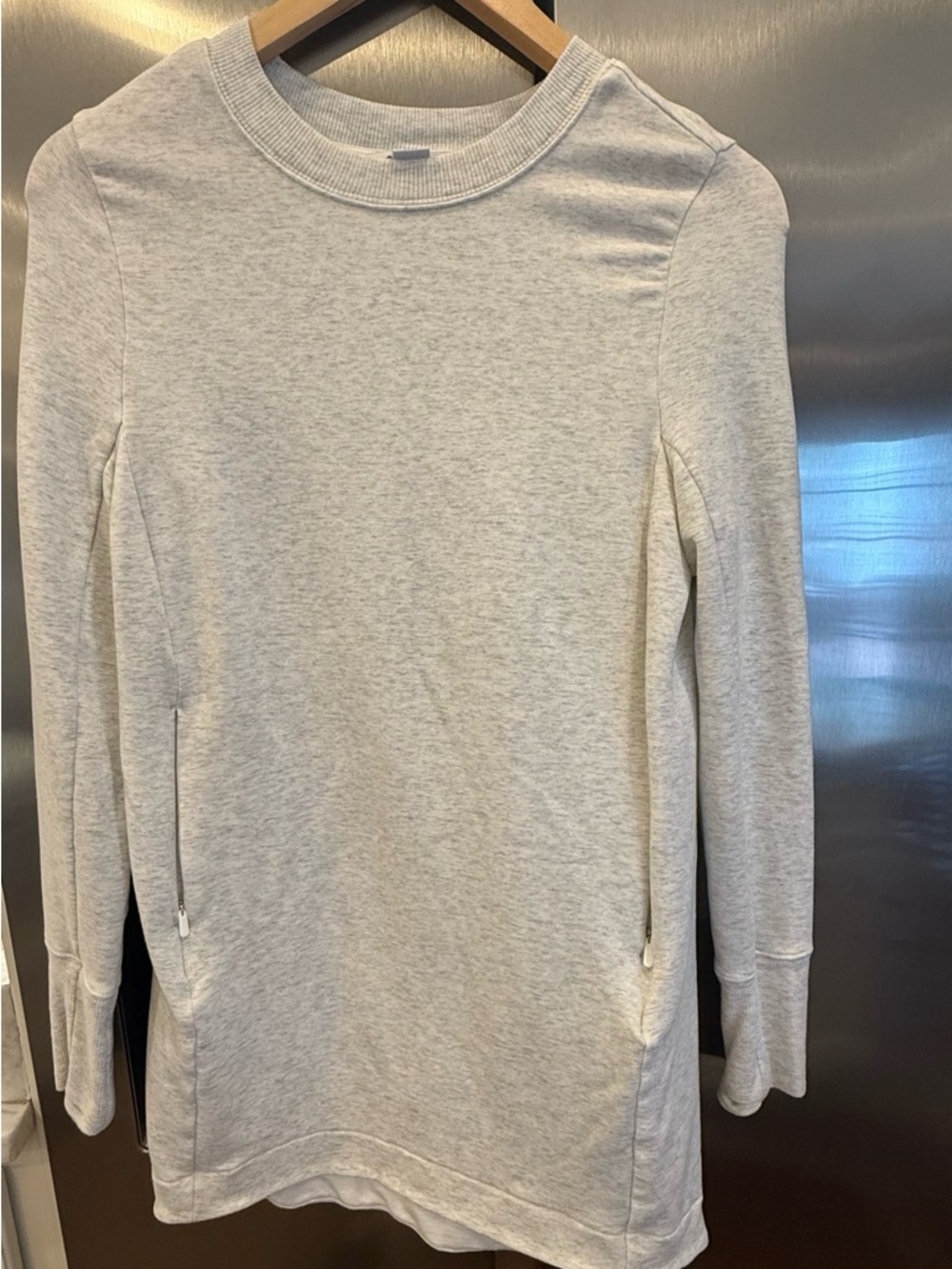 Adorable Athleta Dress - Light Heather Gray Crewneck Sweatshirt Dress